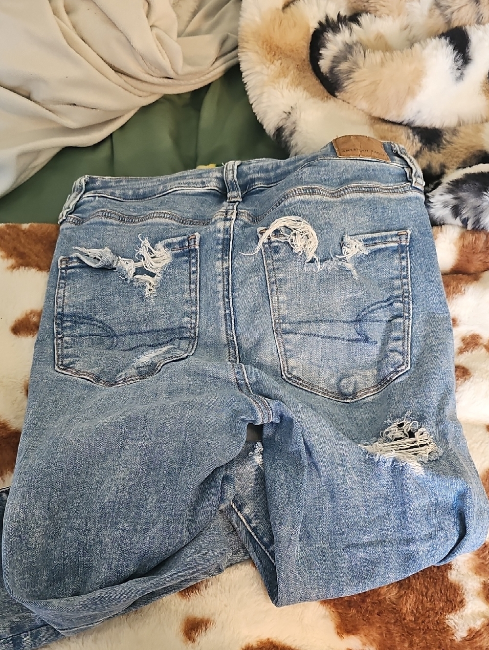 American Eagle Outfitters Light Blue Distressed High-Rise Jeggings Size 4 Short - Picture 5 of 7